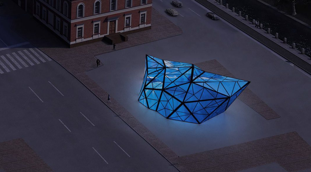 В центре Петербурга установили светящийся «айсберг»